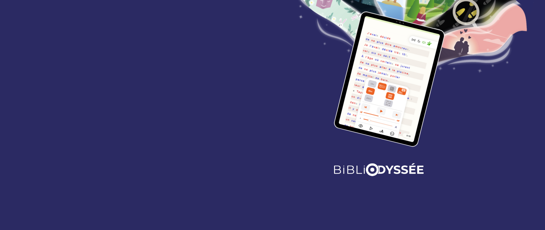 Illustration de la solution de lecture adaptée BibliOdyssée.